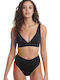 Set Bikini Τριγωνάκι Ψηλόμεσο Μαυρο