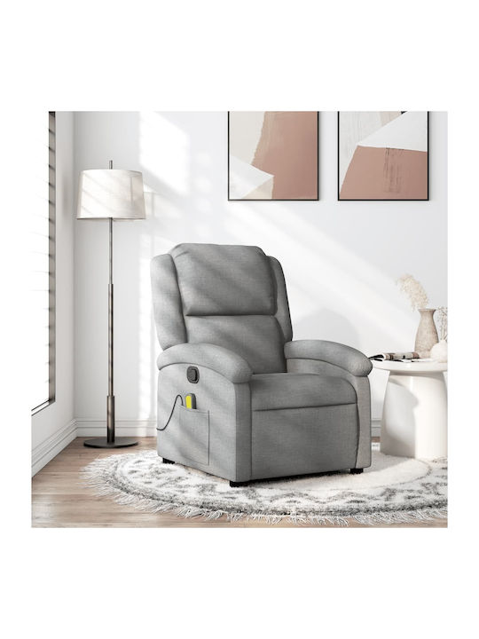 Relax Armchair Massage with Footstool Light Grey