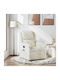 Πολυθρόνα Relax Massage με Υποπόδιο Βελούδινη Κρεμ 71x86.5x99.5cm