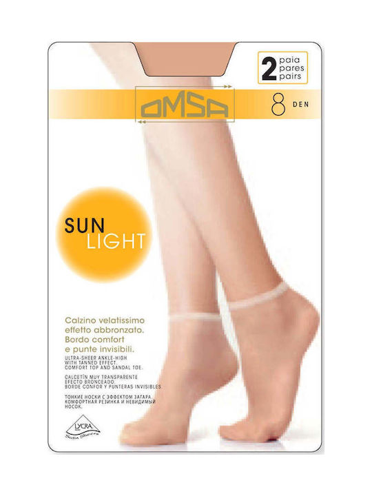 Omsa Sun Light Women's Socks Sheer 8 Den Beige