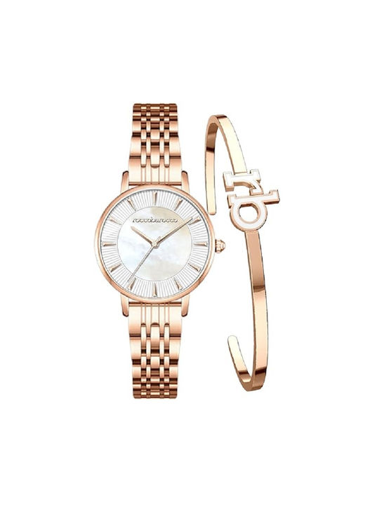 Rocco Barocco Watch with Pink Gold Metal Bracelet