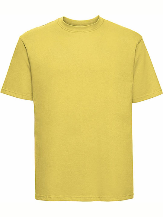 Russell Athletic Ανδρικό Διαφημιστικό T-shirt Κοντομάνικο Κίτρινο
