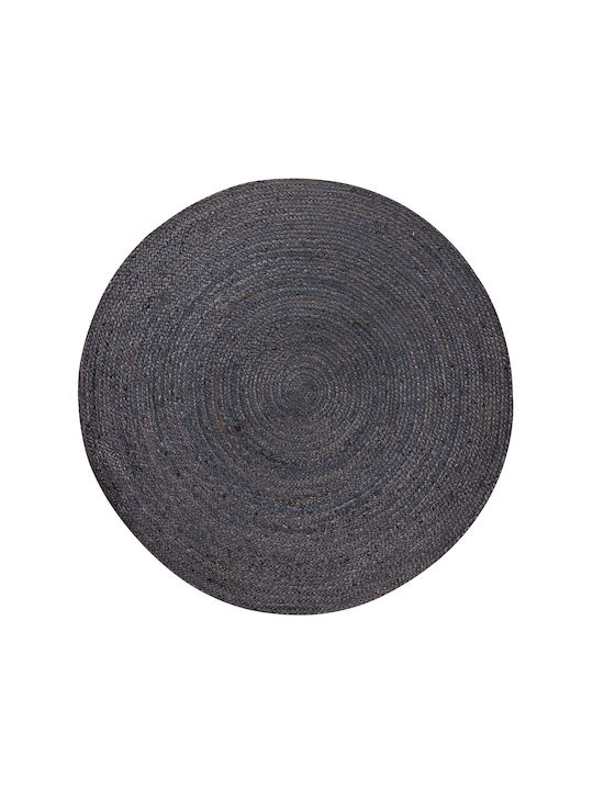 Silk Fashion 1753 Rug Round Summer from Jute Dark Grey