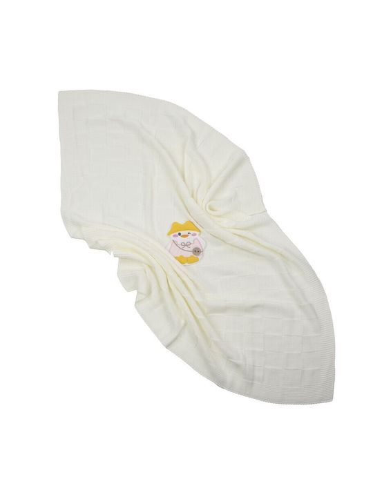 Kamtex Baby Κουβέρτα Αγκαλιάς & Λίκνου Πλεκτή Ροζ με Ζωάκι 80x100εκ.