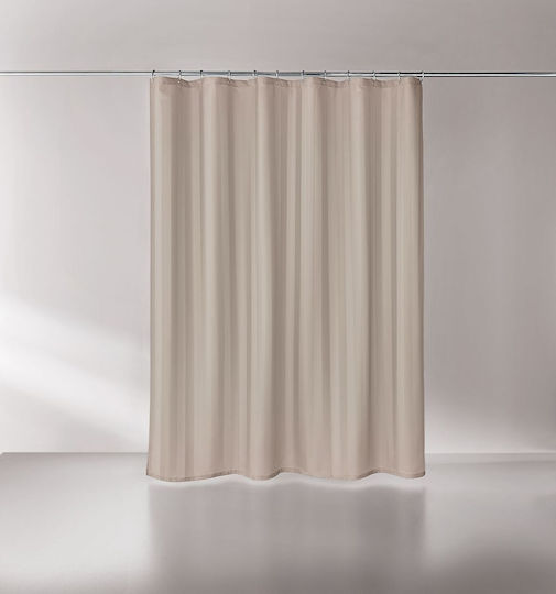 Kleine Wolke Stripia Κουρτίνα Μπάνιου Υφασμάτινη 180x200cm Μπεζ