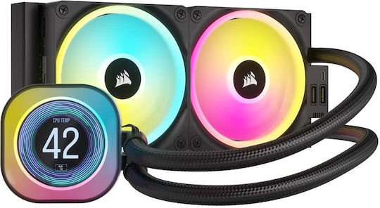 Corsair iCUE Link H100i LCD Water Cooling AIO CPU with 2 120mm Fans and RGB Lighting