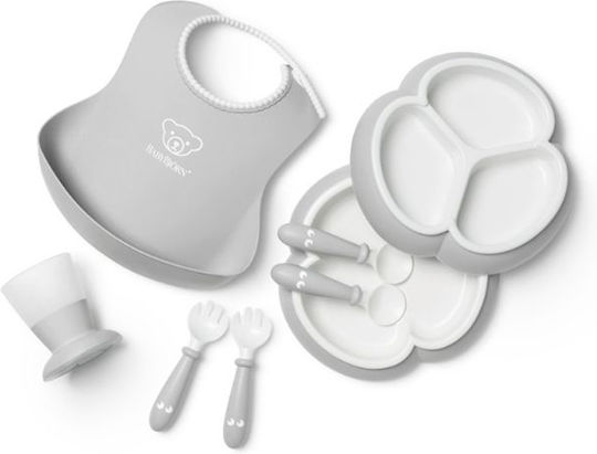 BabyBjorn Feeding Set made of Plastic Gray 5pcs for 4+ months