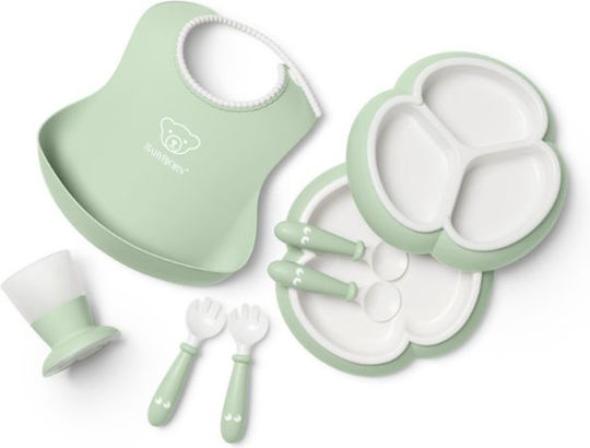 BabyBjorn Feeding Set made of Plastic Green 5pcs for 4+ months