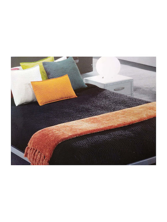 Manterol Casa Tagesdecke Übergröße aus Baumwolle & Polyester Black 235x270cm