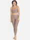 Training Damenlanges Hohe Taille Beiges Leggings