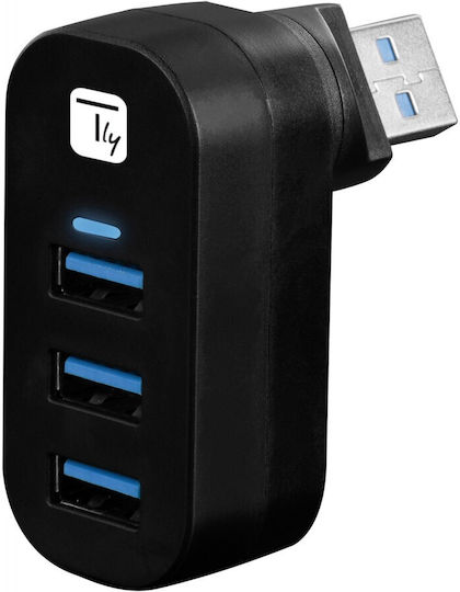 Techly Hub 3 Θυρών USB 3.0 με σύνδεση USB-A Γκρι