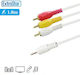 Extrastar Καλώδιο Ήχου TRRS 3.5mm male - 3x RCA male Λευκό 1.8m με Επίχρυσους Ακροδέκτες