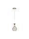 Keskor Pendant Light Gold with Crystals for Socket E27 12x20cm