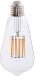 HomeMarkt Λάμπα LED για Ντουί E27 και Σχήμα ST64 Θερμό Λευκό Dimmable