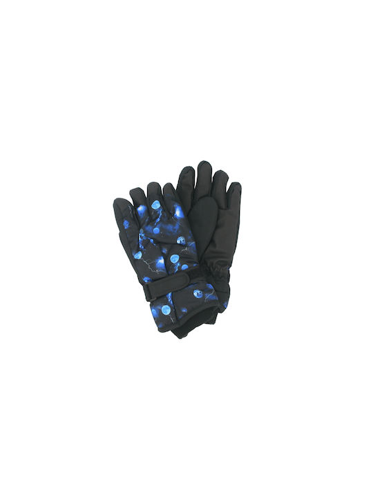 CHILDREN'S SNOW GLOVE IN BLACK WITH LINING AND PATTERN 123.654328.92