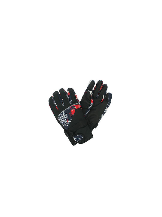 CHILDREN'S SNOW GLOVE IN BLACK WITH LINING AND PATTERN 123.654328.122