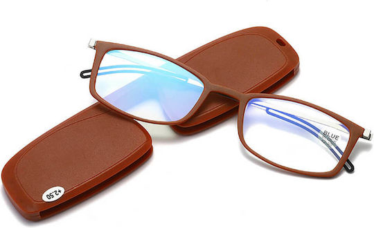 Moscow Mule Slim Pocket Ochelari De Citit +3.00 De Buzunar Maro MM/SlimPocketBrown/+3.00