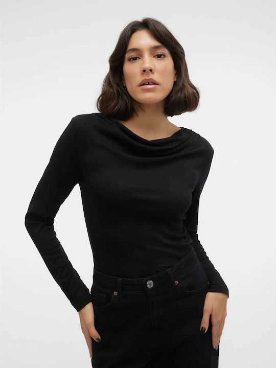 Vero Moda pentru Femei Bluză Mânecă lungă Black