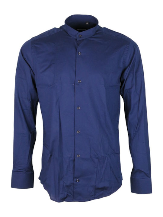 Endeson Fashion Men's Shirt Long Sleeve Blue