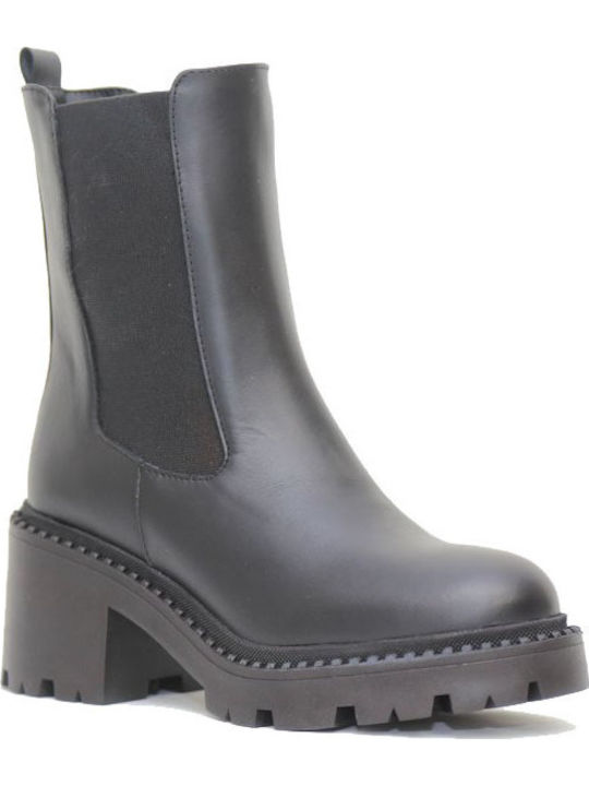 Mille Luci Leder Stiefeletten Damen Schwarz
