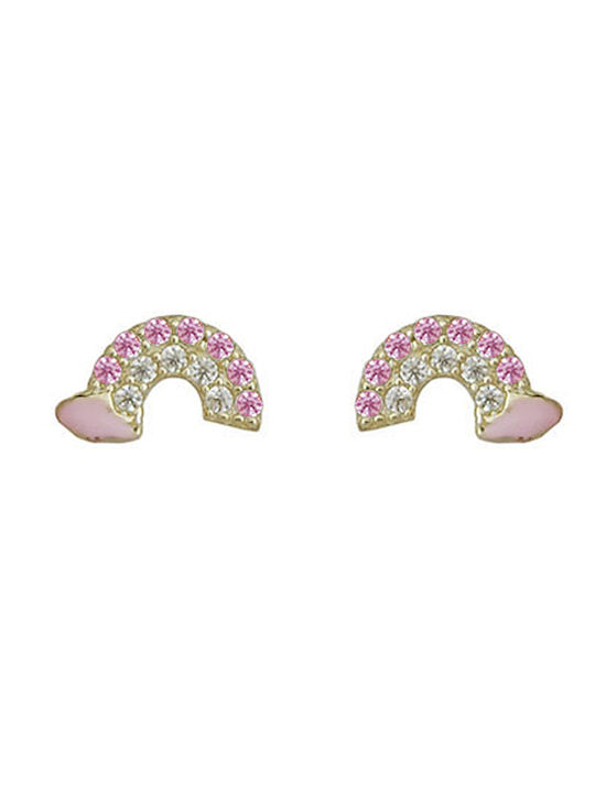 Jewels Love Kids Earrings Studs with Stones made of Gold 14K