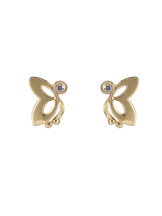 Jewels Love Kids Earrings Studs Butterflies made of Gold 14K