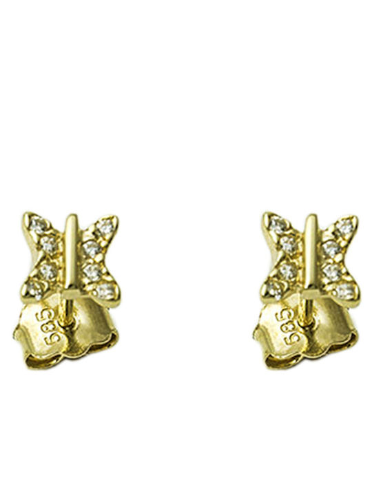 Jewels Love Kids Earrings Studs Butterflies made of Gold 14K