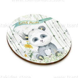 Christening Favor with Coaster Panda Coaster made of Wood