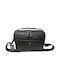 Vero Bags Leather Shoulder / Crossbody Bag with Zipper Black