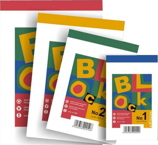 Teloniatis Νο 6 Bloc Notes cu Pagini Albe Alb