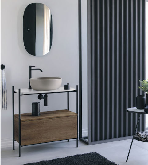 Scarabeo 75 Шкаф без Мивка Д74xШ43xВ77.5см Rovere/White Matt