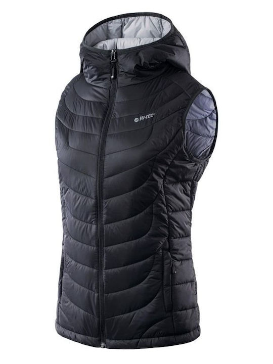 Scurtă Jachetă de femei Fără mâneci Puffer Negru