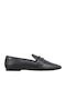 Leather Women's Moccasins in Black Color