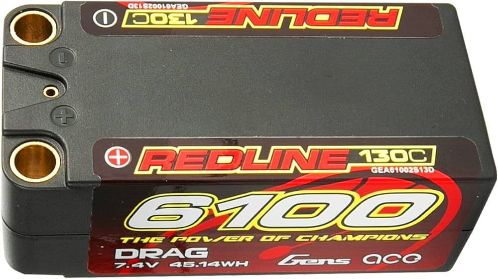 Gens ace Redline Series 6100mAh 7.4V 130C 2S2P HardCase 71# LiPo Battery