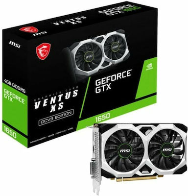 MSI GeForce GTX 1650 4GB GDDR6 D6 VENTUS XS OCV3 Κάρτα Γραφικών