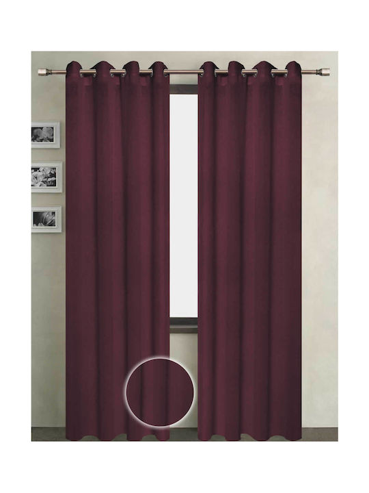 Vasilas Home Vasilas Home Vorhang mit Grommets Burgundisch 140x270cm