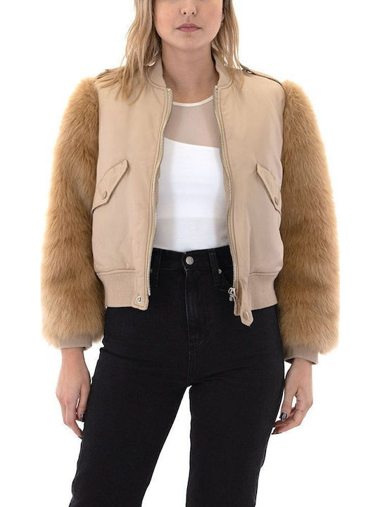 Kendall + Kylie Μπουφάν Bomber Μπεζ