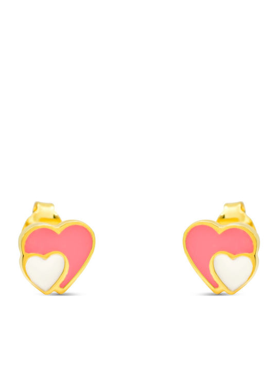 Goldjewels Gold Plated Kids Earrings Studs Hearts from Silver