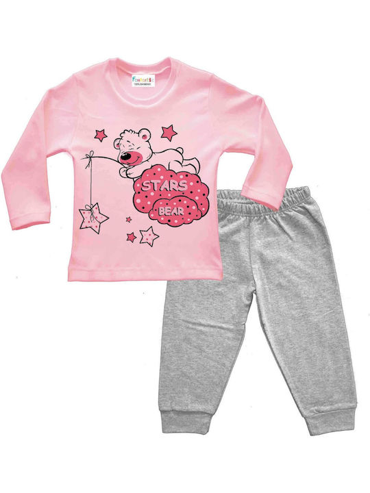 Fantastic Kids Kids' Pajamas Winter Pink Stars Bear