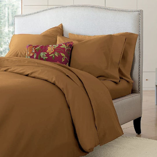 Ariete Σετ Σεντόνια King Size με Λάστιχο 240x260εκ. Μπέζ (4τμχ)