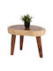 Oval Zentral Kaffeetisch Dompu aus Massivholz M66xL44xH46cm Freebox