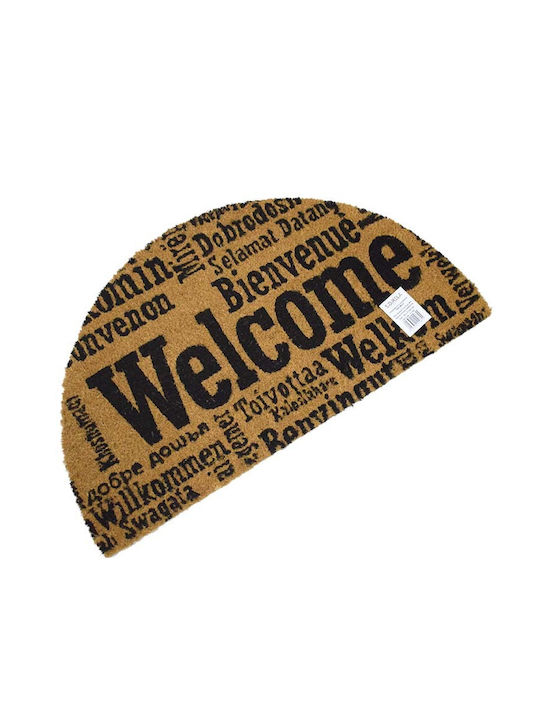 Semicircular Doormat Welcome Brown 40x70cm