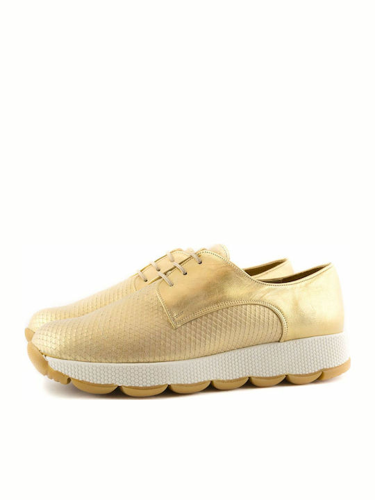 Γυναικεία Oxfords σε Χρυσό Χρώμα