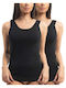Damen T-Shirts Schwarz 2Pack