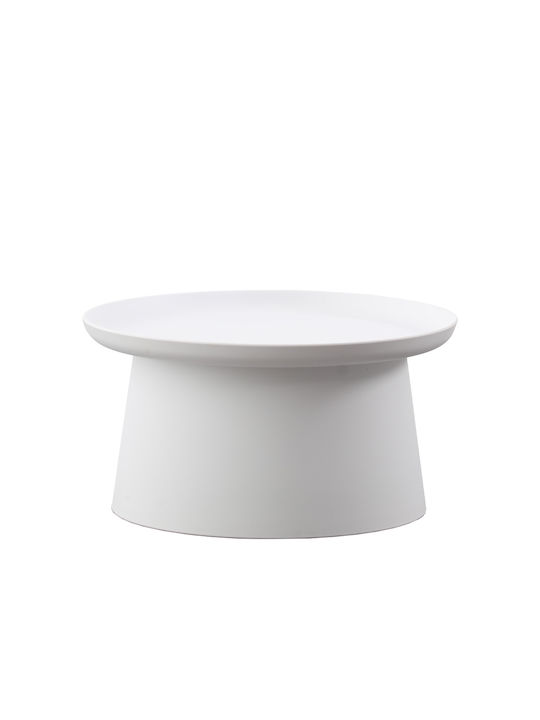Round Coffee Table Tech White L70xW70xH36cm