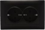 Double Power Safety Socket Black