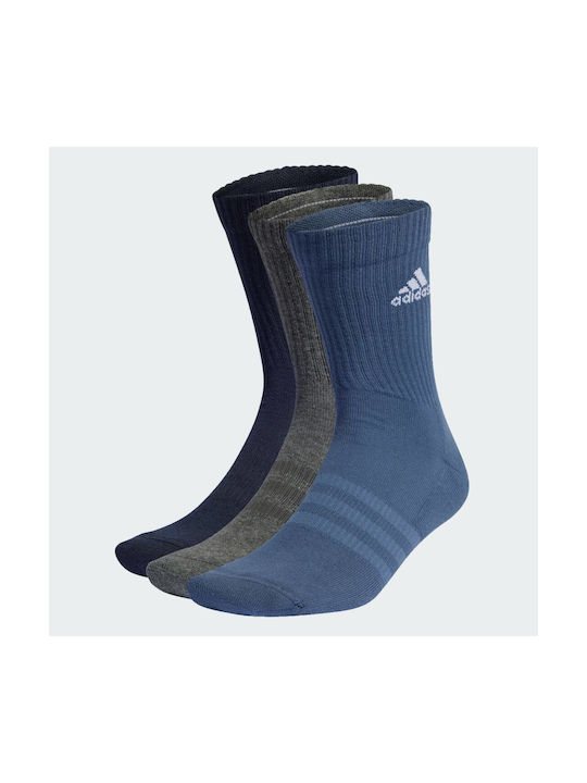 Adidas Cushioned Αθλητικές Κάλτσες Πολύχρωμες 3 Ζεύγη