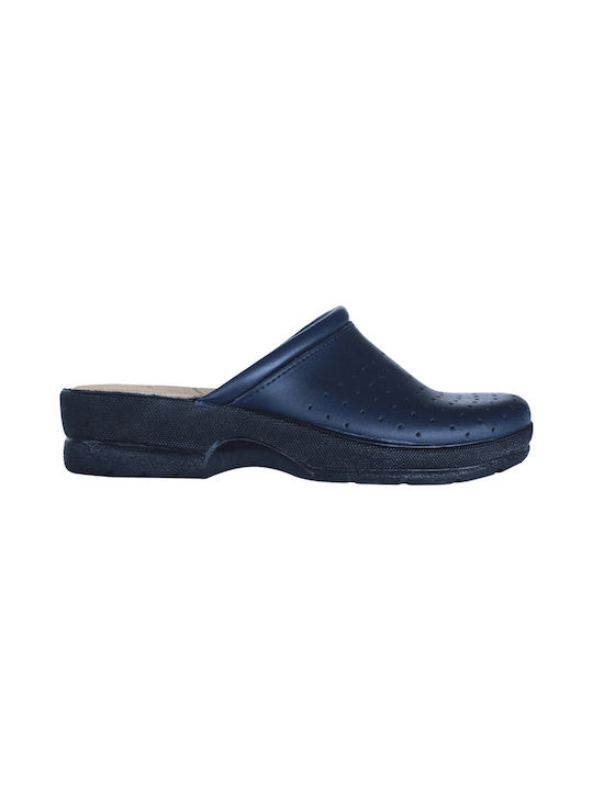 Goldenfit Leather Clogs Blue