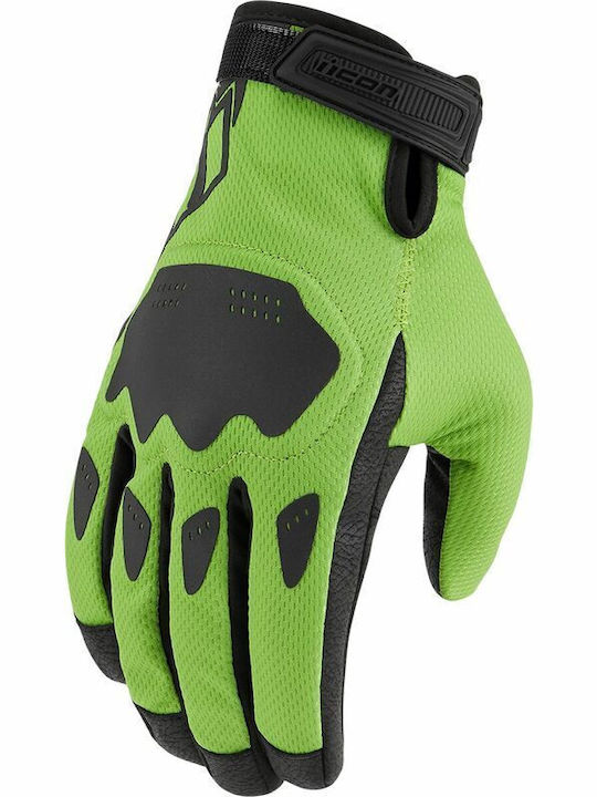 Icon Hooligan Herren Motorradhandschuhe Grün