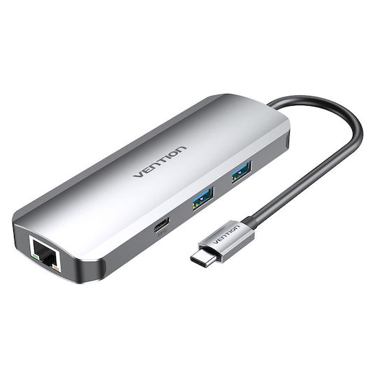 Vention USB-C Docking Station mit HDMI 4K PD Ethernet Gray (TOMHB)